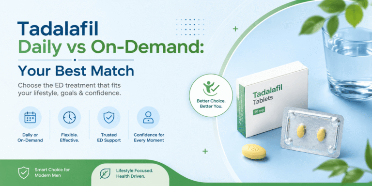 comparing daily and on-demand tadalafil options,” “Lifestyle factors affecting ED treatment choice
